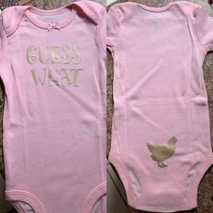 GUESS WHAT CHICKEN BUTT 3-6mos Short Sleeve Onesie